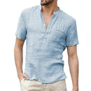 Camisa de Linho Masculina Manga Curta