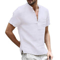 Camisa de Linho Masculina Manga Curta