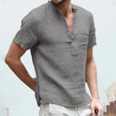 Camisa de Linho Masculina Manga Curta