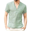 Camisa de Linho Masculina Manga Curta
