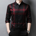 Camisa Masculina de Seda Casual Xadrez